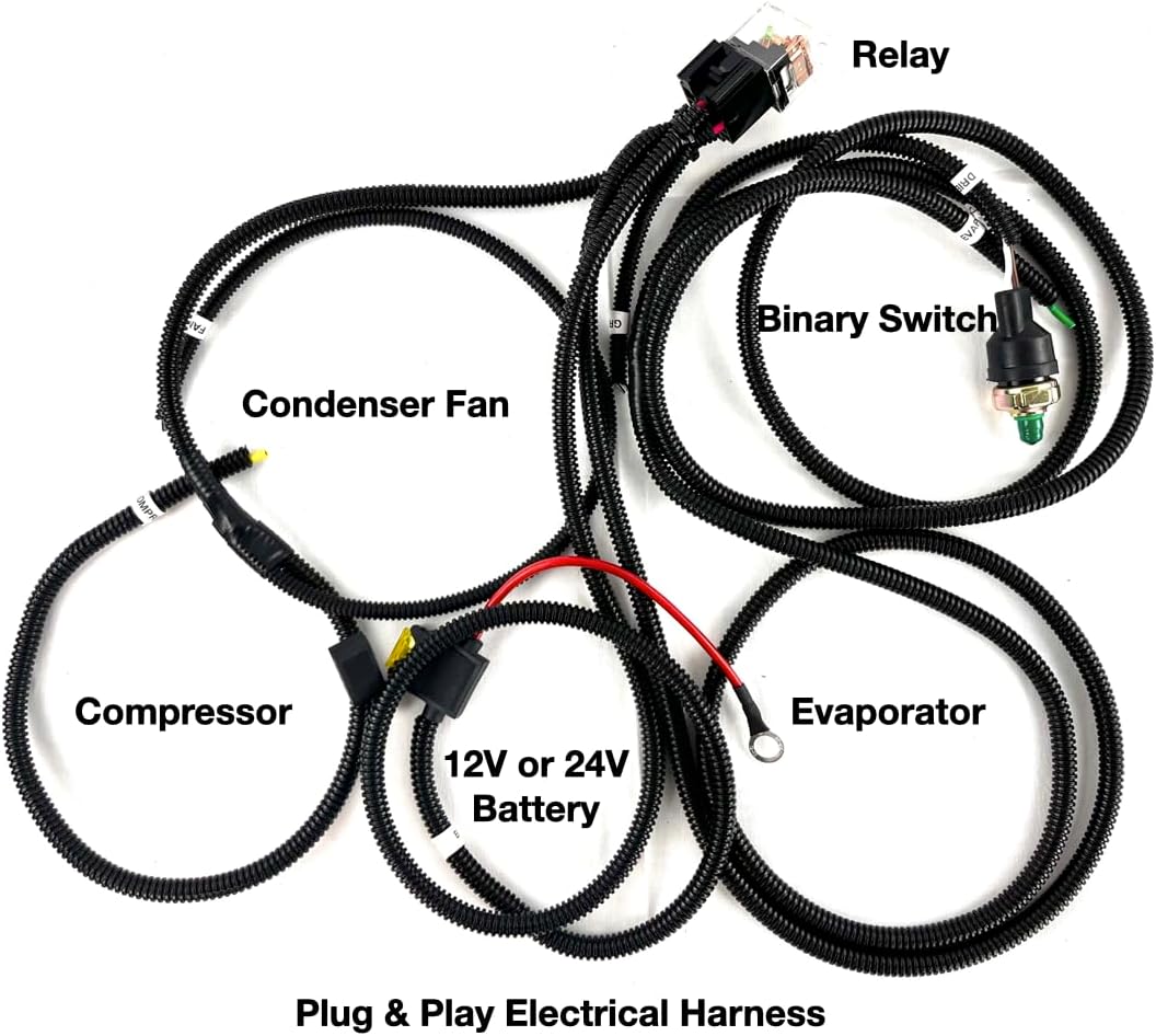 A/C KIT 24 VOLTS UNIVERSAL UNDERDASH EVAPORATOR H & C 404-100 ELECTRICAL HARNESS