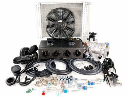 A/C KIT HEAT & COOL 404 WITH 2 AUXILIARY DEFROSTER BLACK VENT 100% ELECTRIC