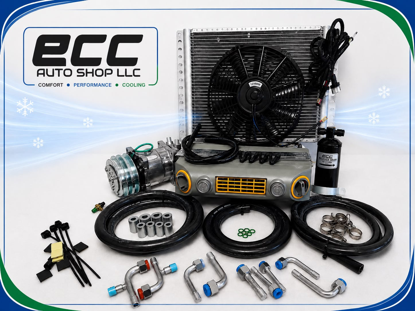 A/C KIT UNIVERSAL UNDERDASH 432-10 GREY COOL ONLY COMPRESSOR 2A SILVER 12VOLT