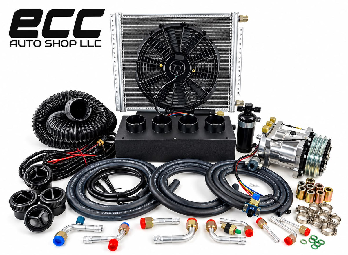 24 VOLTS HEAVY DUTY UNIVERSAL IN DASH EVAPORATOR 450-000 Top port Outlets H/C