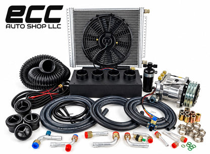 24 VOLTS HEAVY DUTY UNIVERSAL IN DASH EVAPORATOR 450-000 Top port Outlets H/C