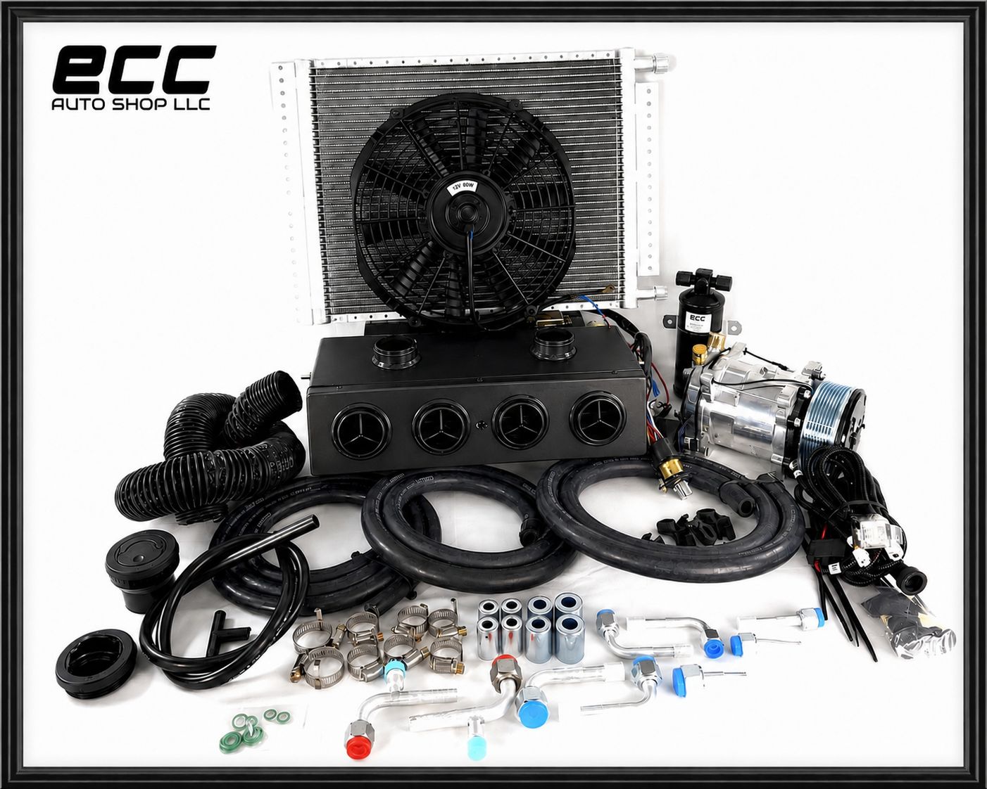 A/C KIT UNIVERSAL UNDER DASH HEAT & COOL 404-0 DEFROSTER BLACK VENT PV8