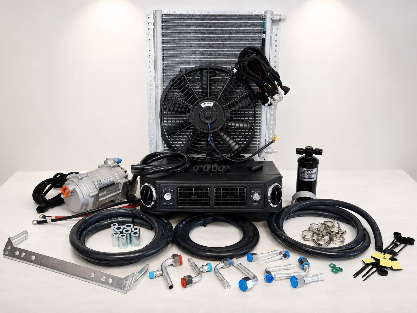 A/C KIT UNIVERSAL UNDERDASH EVAPORATOR 432-100 H/C 12V CONDENSER 20*12 ELECTRIC