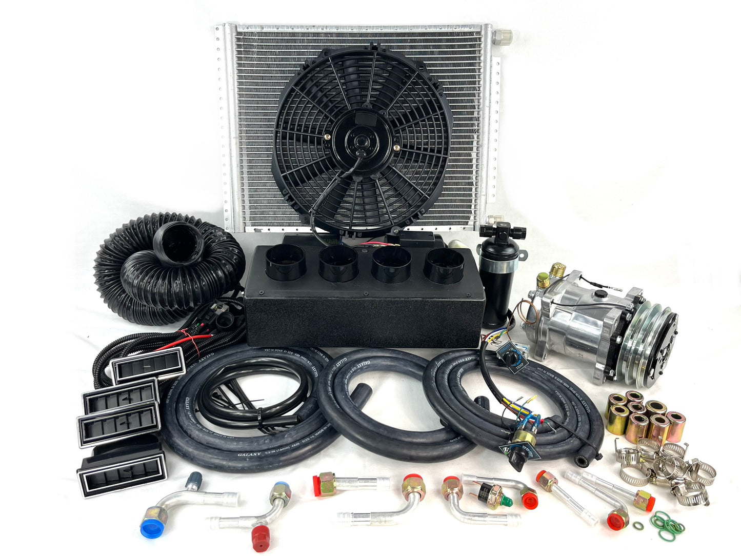 A/C KIT UNIVERSAL UNDERDASH EVAPORATOR 432-0 DDCL TOP OUTLETS 12V WITH ELECTRICAL HARNESS