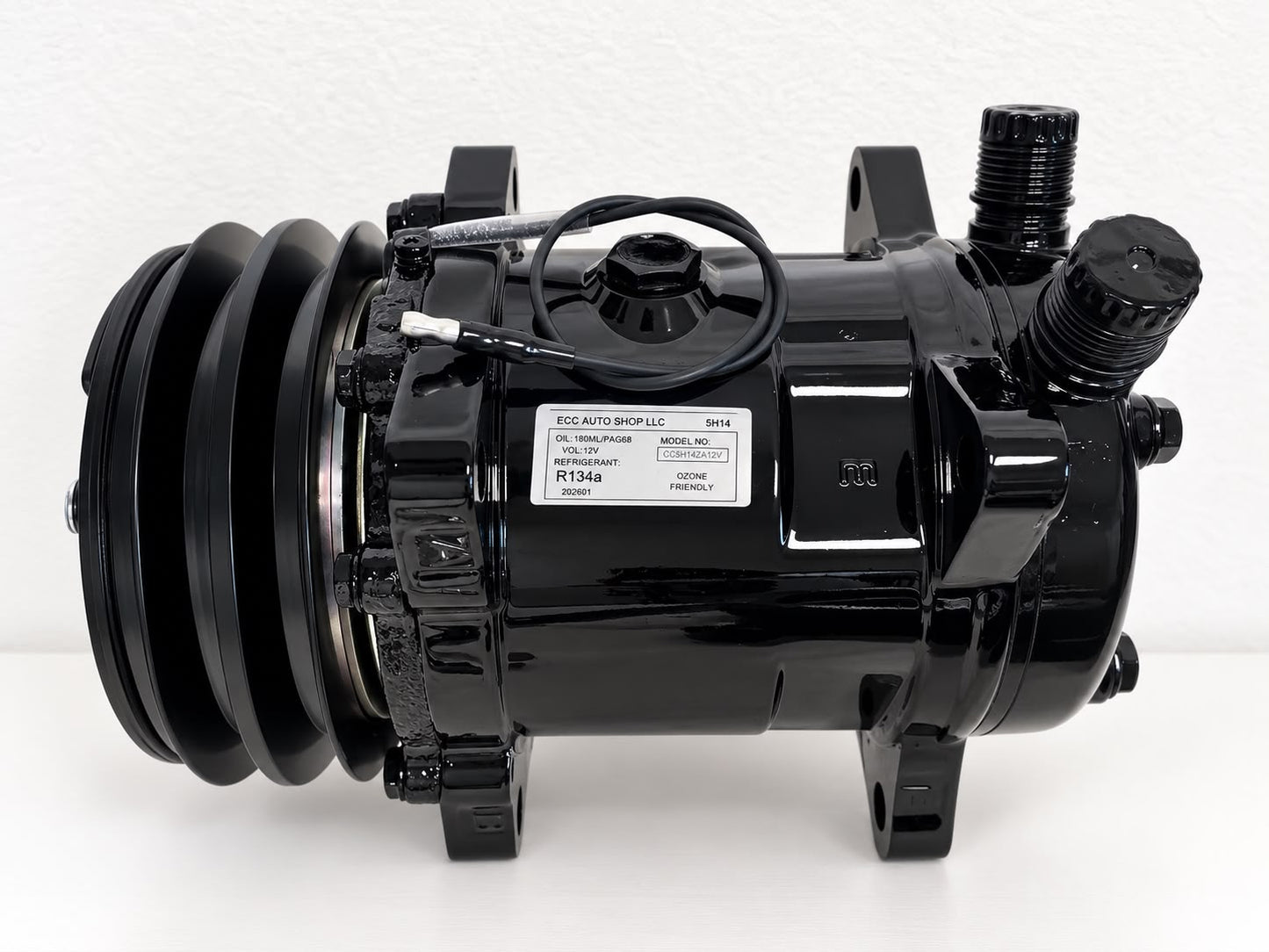A/C Compressor-Sanden Style 2A Groove Pulley 12v coil - COLOR BLACK