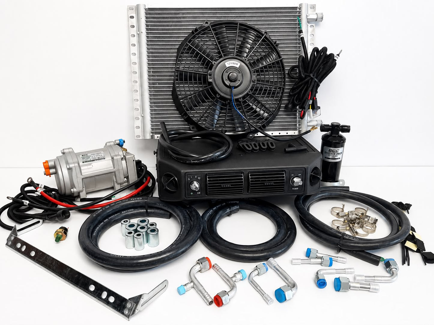 A/C KIT UNIVERSAL UNDERDASH ELECTRIC COMPRESSOR BEU 404-100 HEAT & COOL 12V