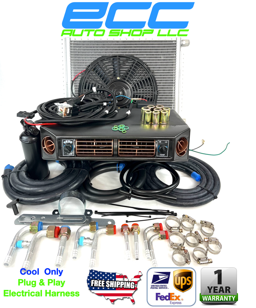 A/C KIT UNIVERSAL UNDERDASH EVAPORATOR 404-1 GOLD 12V WITH ELECTRICAL HARNESS