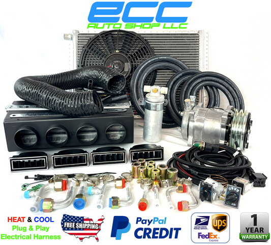 NEW A/C-KIT UNDER DASH EVAPORATOR COMPRESSOR 404 HEAT & COOL DDCL & ELEC HARNESS