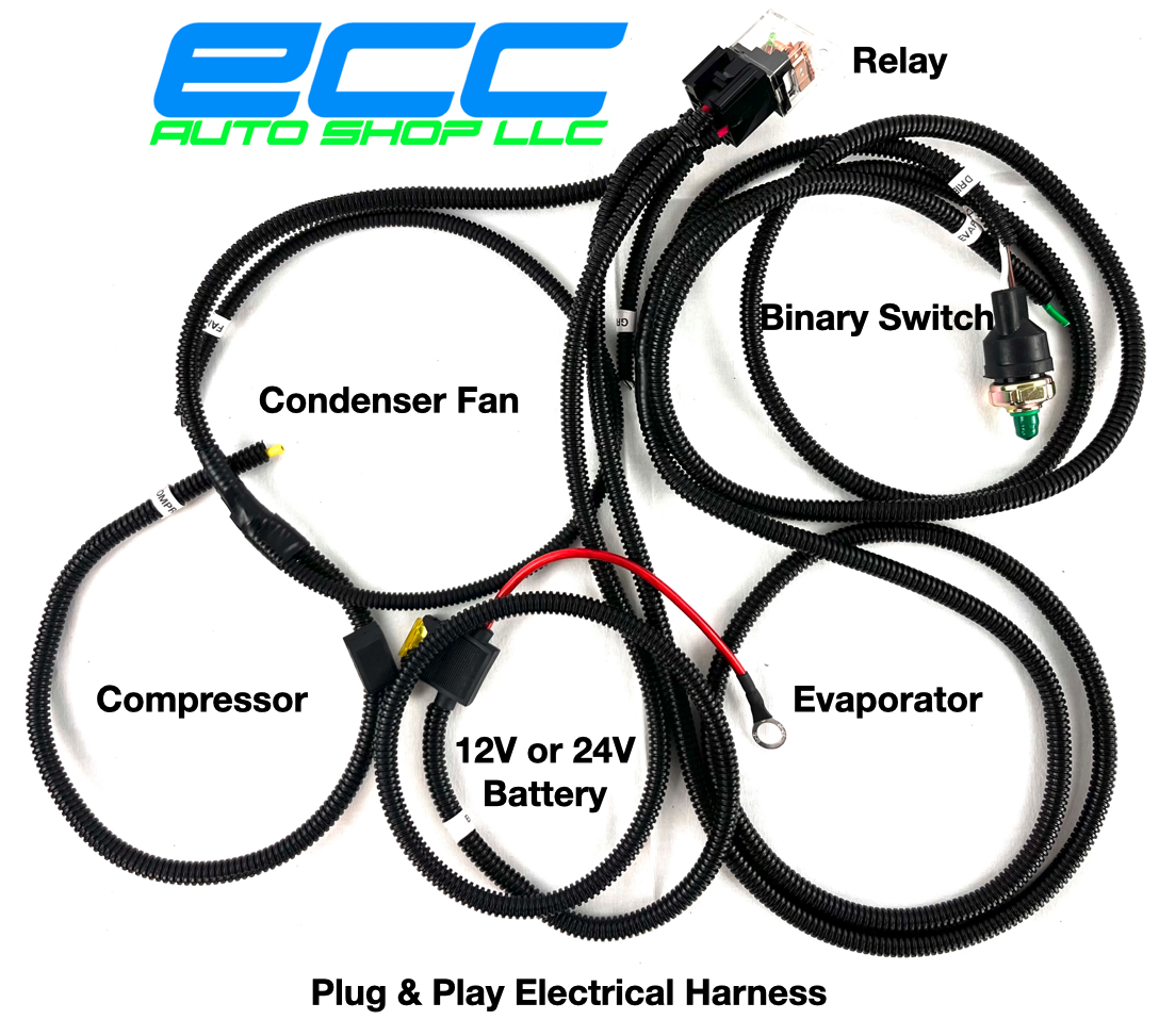 NEW A/C-KIT UNDER DASH EVAPORATOR COMPRESSOR 404 HEAT & COOL DDCL & ELEC HARNESS