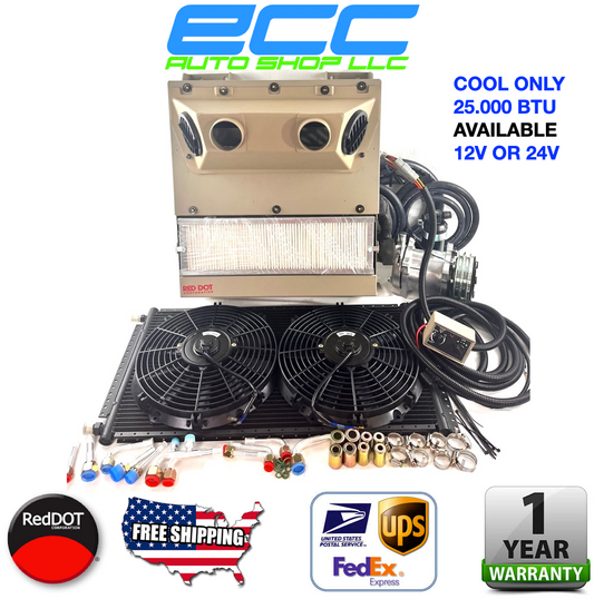 HUMVEE A/C Air Conditioning KIT R-2400-0 RD-2-4369-1   25.000 BTU 2½ OUTLETS Backwall OEM RED DOT Unit