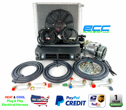 Universal A/C Kit with NEW GENERATION HEAT & COOL Air Conditioner 12V
