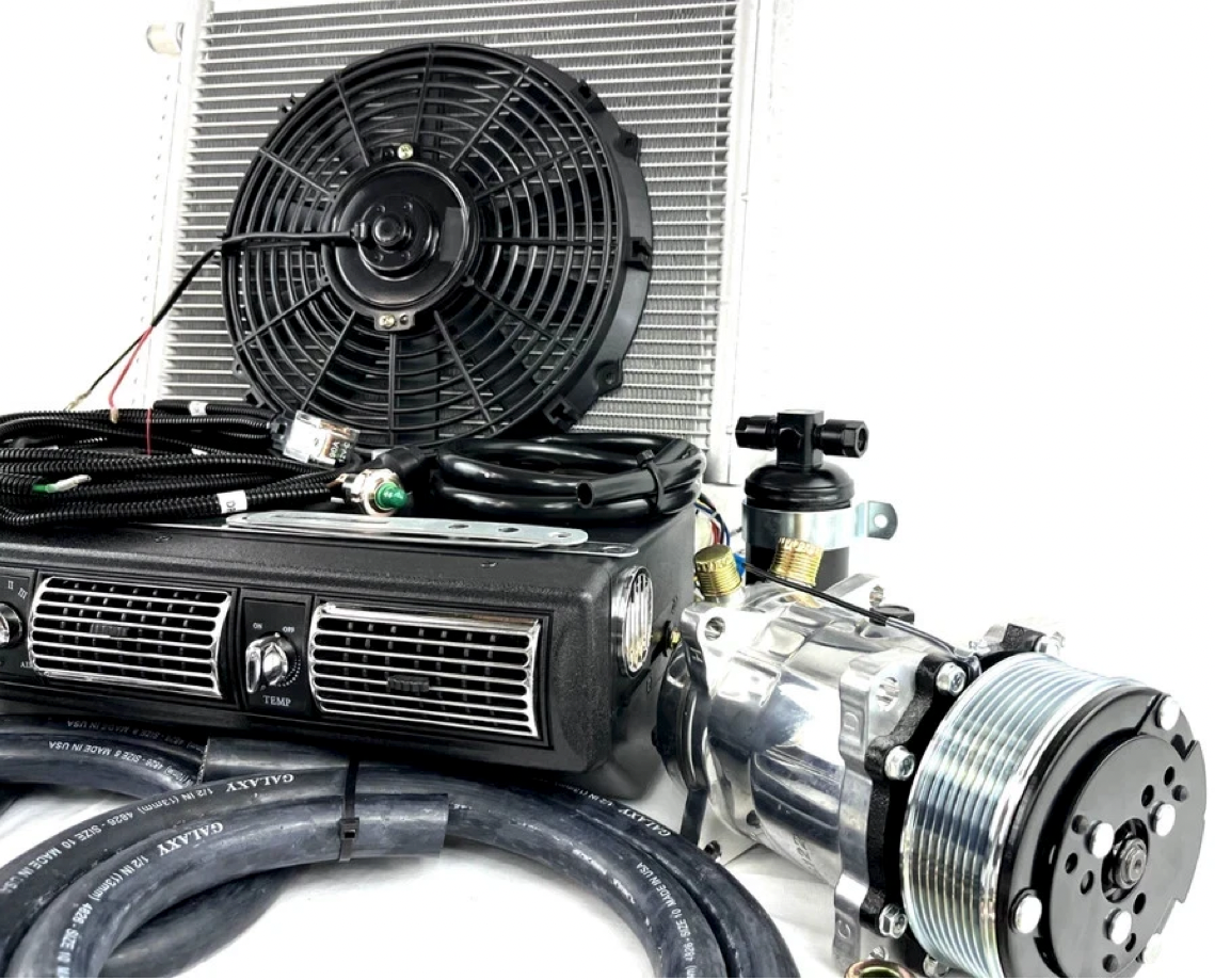 UNIVERSAL A/C KIT UNDER DASH EVAPORATOR 450-100B 8PK PULLEY HEAT & COOL