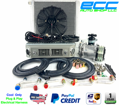 A/C KIT UNIVERSAL UNDER DASH EVAPORATOR 406-100 GREY 12V WITH ELECTRICAL HARNESS