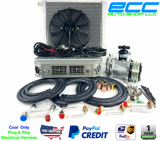A/C KIT UNIVERSAL UNDER DASH EVAPORATOR 406-100 GREY 12V WITH ELECTRICAL HARNESS