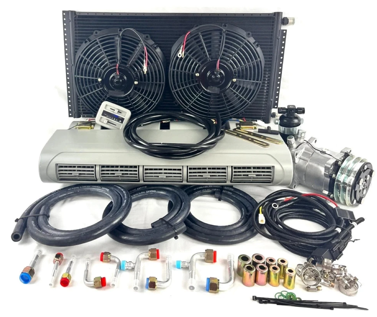 A/C KIT UNIVERSAL UNDER DASH EVAPORATOR BEU 228-100 GREY 12V WITH ELEC HARNESS