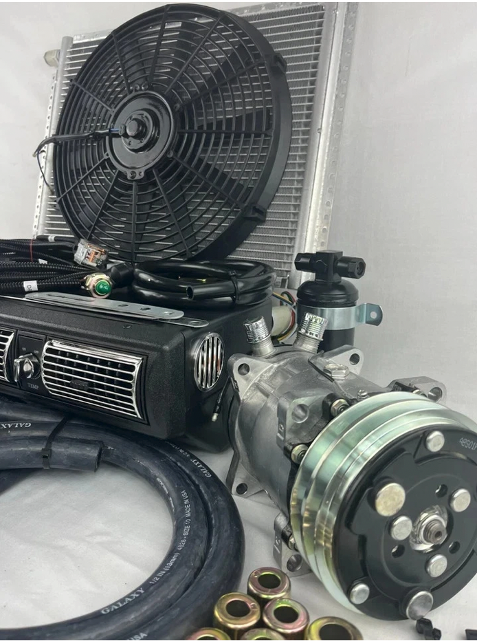 UNIVERSAL A/C KIT UNDER DASH EVAPORATOR 450-100B SERPENTINE PULLEY COMPRESSOR