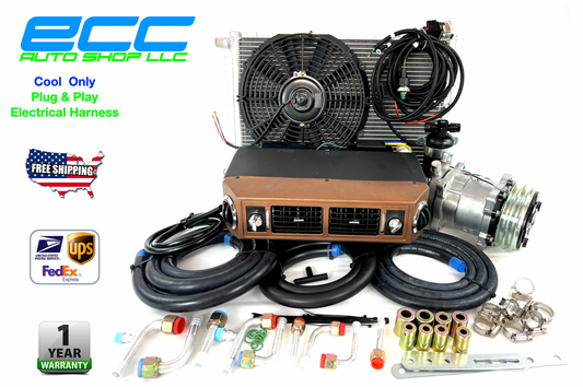 A/C KIT UNIVERSAL UNDER DASH EVAPORATOR 432-100 WALNUT FINISH 14X16 CONDENSER E