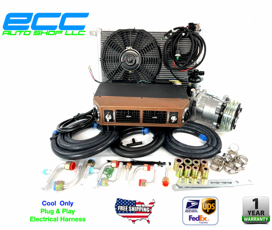 A/C KIT UNIVERSAL UNDER DASH EVAPORATOR 432-100 WALNUT FINISH 12X14 CONDENSER