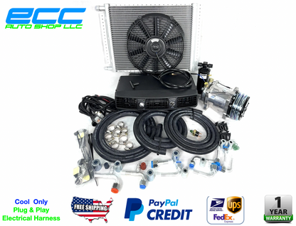 NEW A/C KIT UNIVERSAL UNDER DASH -SERPENTINE COMPRESSOR KIT AIR CONDITIONER 12V