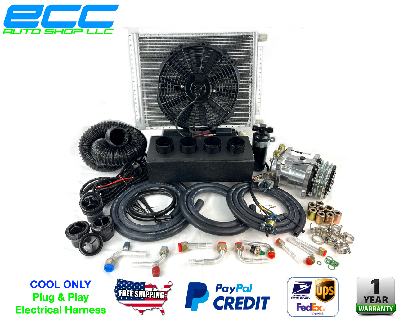 A/C KIT UNIVERSAL UNDER DASH IN DASH EVAPORATOR 450-000 Top Outlet Cool Only