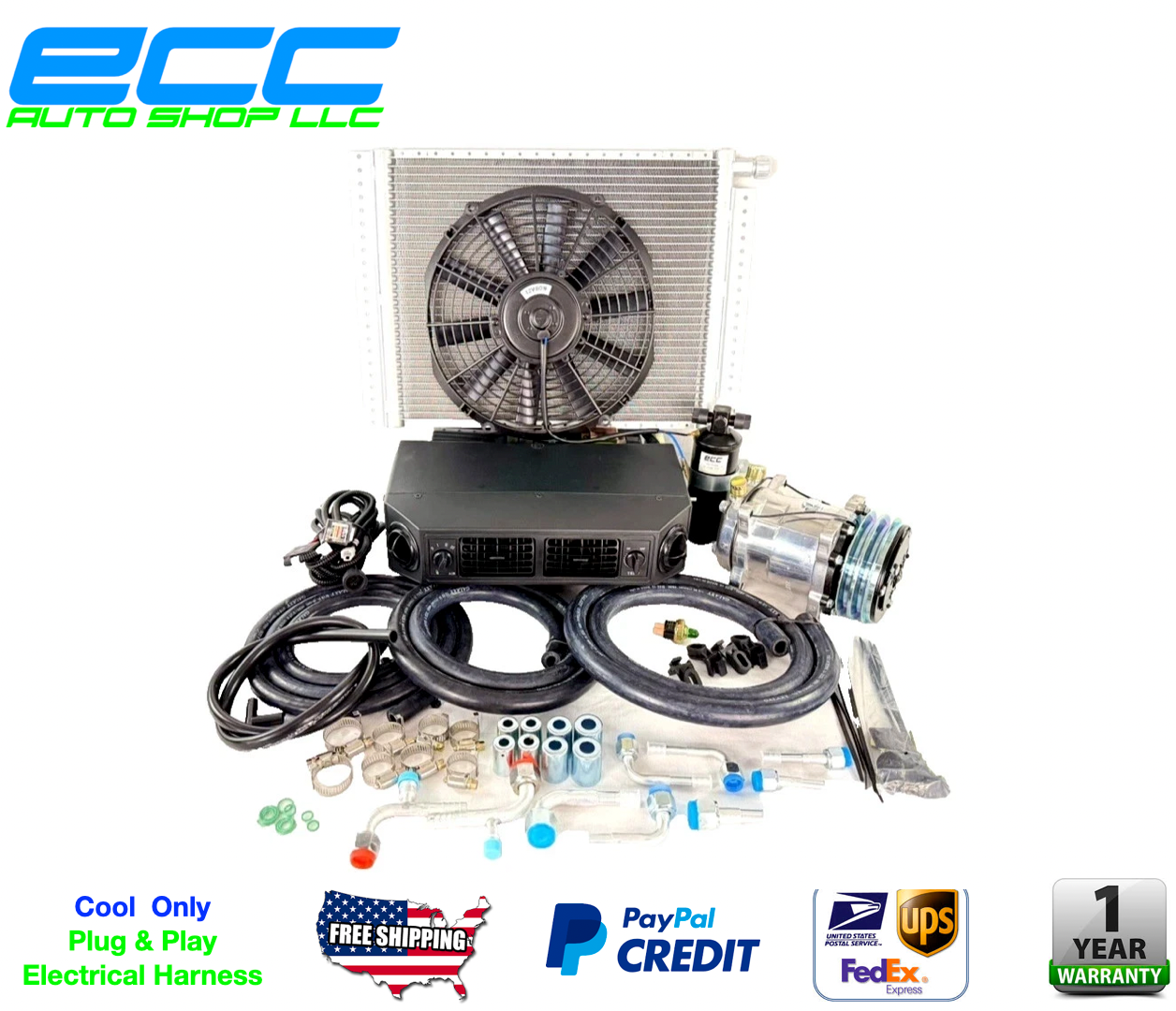 A/C KIT UNIVERSAL AIR CONDITIONING UNDER DASH EVAPORATOR 432-100 ROUND VENTS