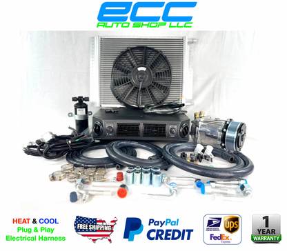 A/C KIT UNIVERSAL UNDERDASH EVAPORATOR HEAT & COOL 404-100 SERPENTINE PULLEY PV8