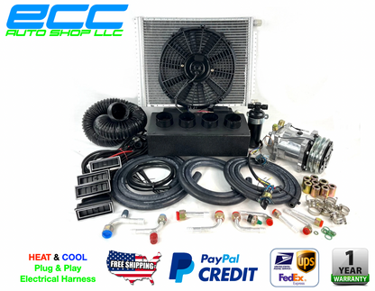A/C KIT UNIVERSAL UNDER DASH IN-DASH EVAPORATOR 404 DRCL TOP OUTLETS HEAT & COOL