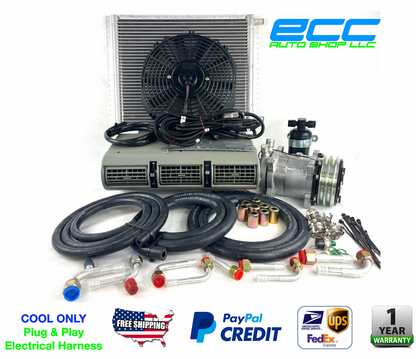 A/C KIT UNIVERSAL UNDER DASH EVAPORATOR 405-100 GREY 12V WITH ELECTRICAL HARNESS
