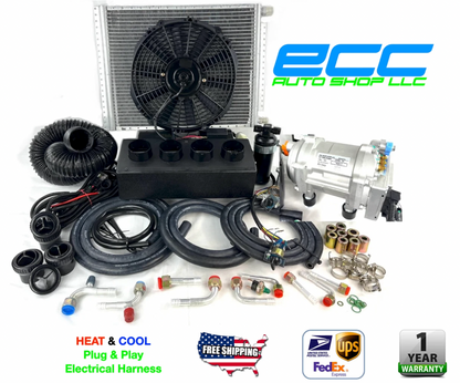 A/C KIT UNIVERSAL IN DASH EVAPORATOR 848-000 Top Outlet HEAT & COOL 12V ELECTRIC
