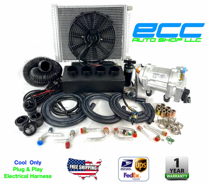 A/C KIT UNIVERSAL IN DASH EVAPORATOR 432-000 Top Outlet COOL ONLY 12V ELECTRIC