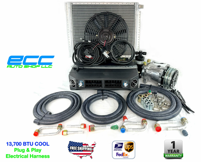 A/C KIT UNIVERSAL UNDERDASH 404 CHROME COOL ONLY 13700 BTU ELECTRICAL HARNESS