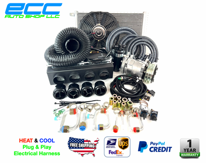 A/C Kit Universal Underdash Evaporator 404-0DC H/C & Electrical Harness