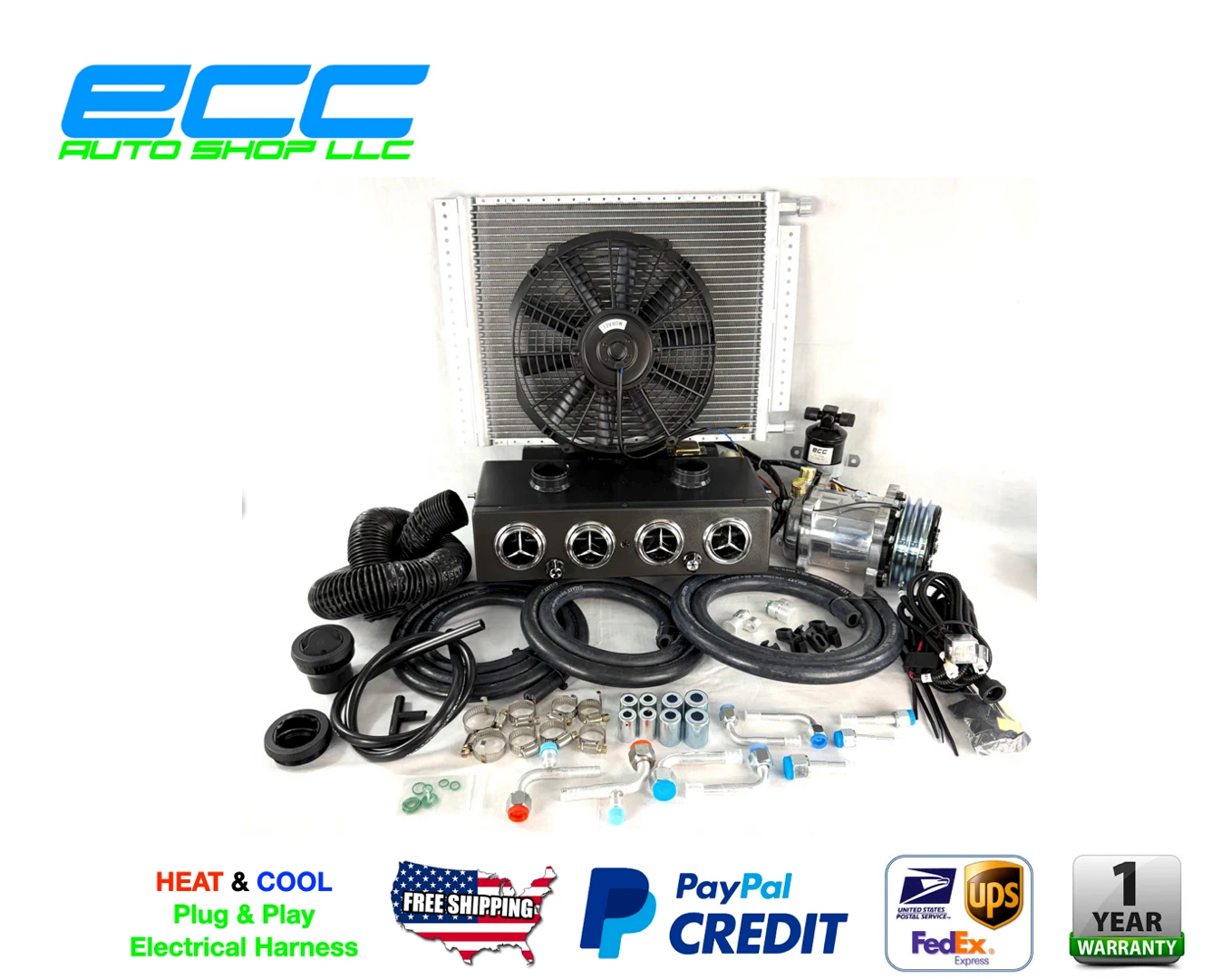A/C KIT UNIVERSAL UNDER DASH HEAT & COOL 404 WITH 2 AUXILIARY DEFROSTER VENT SW
