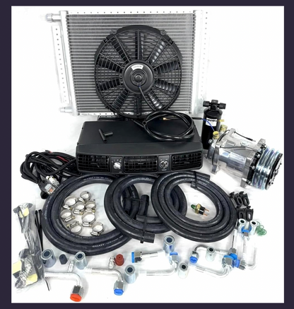Universal Underdash A/C Kit 202-1 with 12x14 Condenser & Elec Harness- 2A-V Belt
