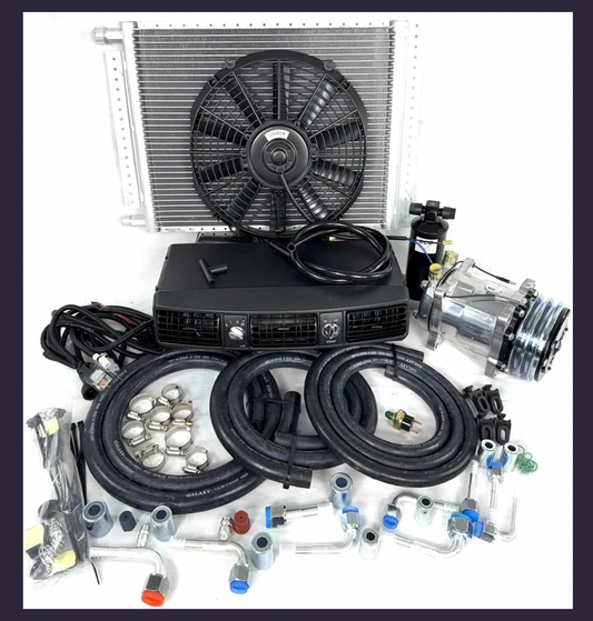 Universal Underdash A/C Kit 202-1 with 12x14 Condenser & Elec Harness- 2A-V Belt