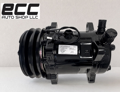 A/C Compressor-Sanden Style 2A Groove Pulley 12v coil - COLOR BLACK
