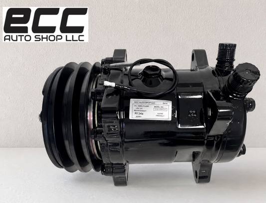A/C Compressor-Sanden Style 2A Groove Pulley 12v coil - COLOR BLACK