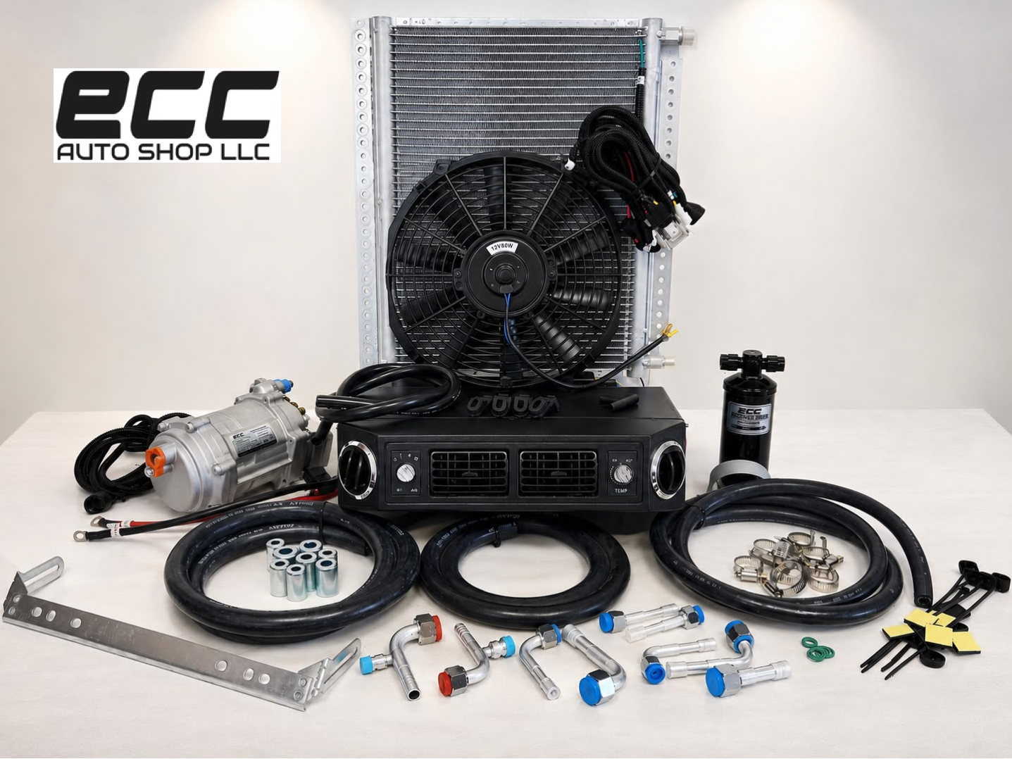 A/C KIT UNIVERSAL UNDERDASH EVAPORATOR 432-100 H/C 12V CONDENSER 20*12 ELECTRIC