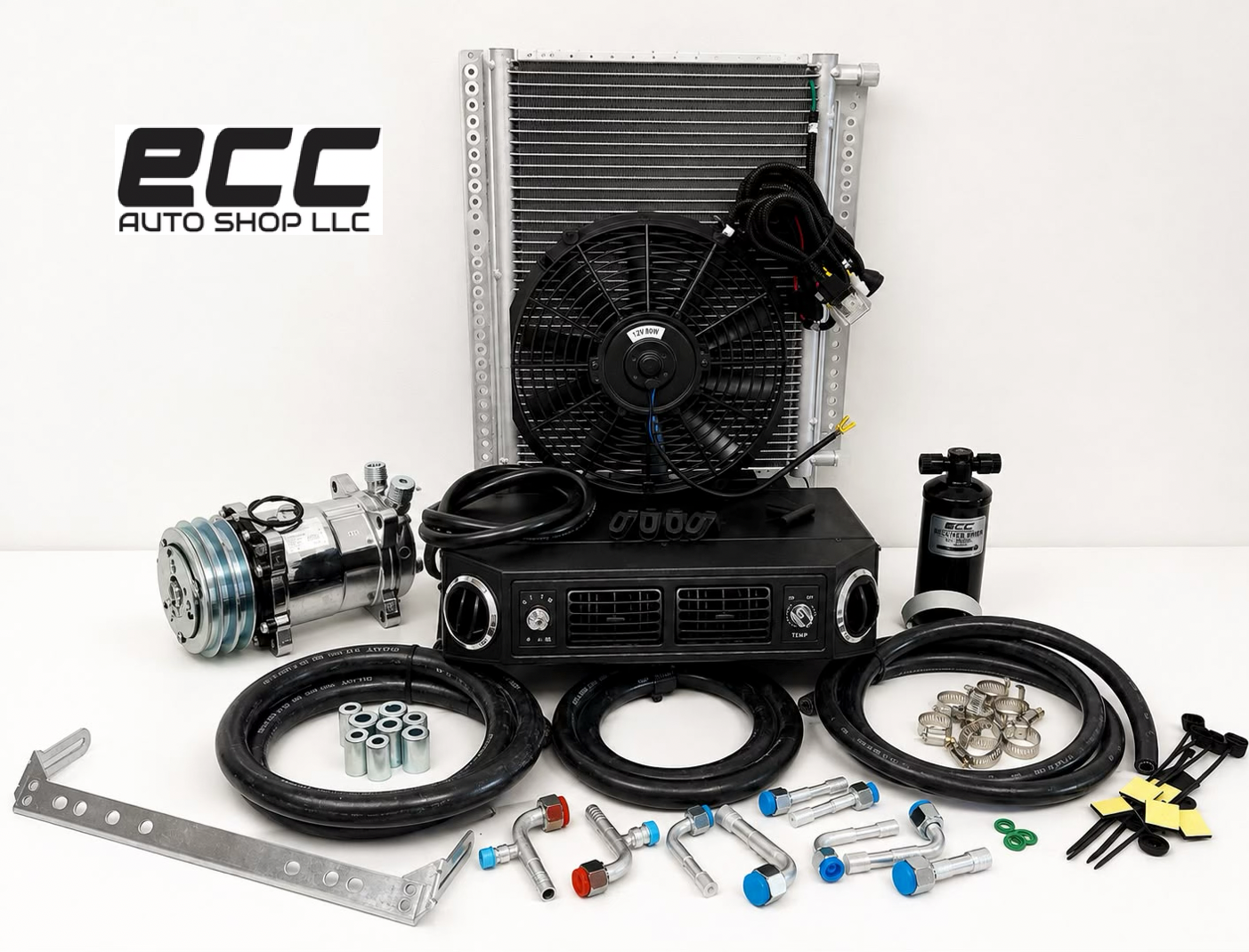 A/C KIT UNIVERSAL UNDERDASH EVAPORATOR 406-100 H/C 12V CONDENSER 20*12 2A