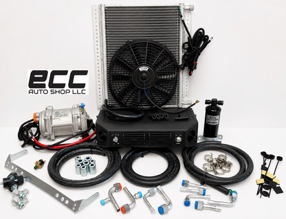 UNIVERSAL UNDERDASH ELECTRIC COMPRESSOR KIT A/C 404-100 H/C 12V CONDENSER 20*12