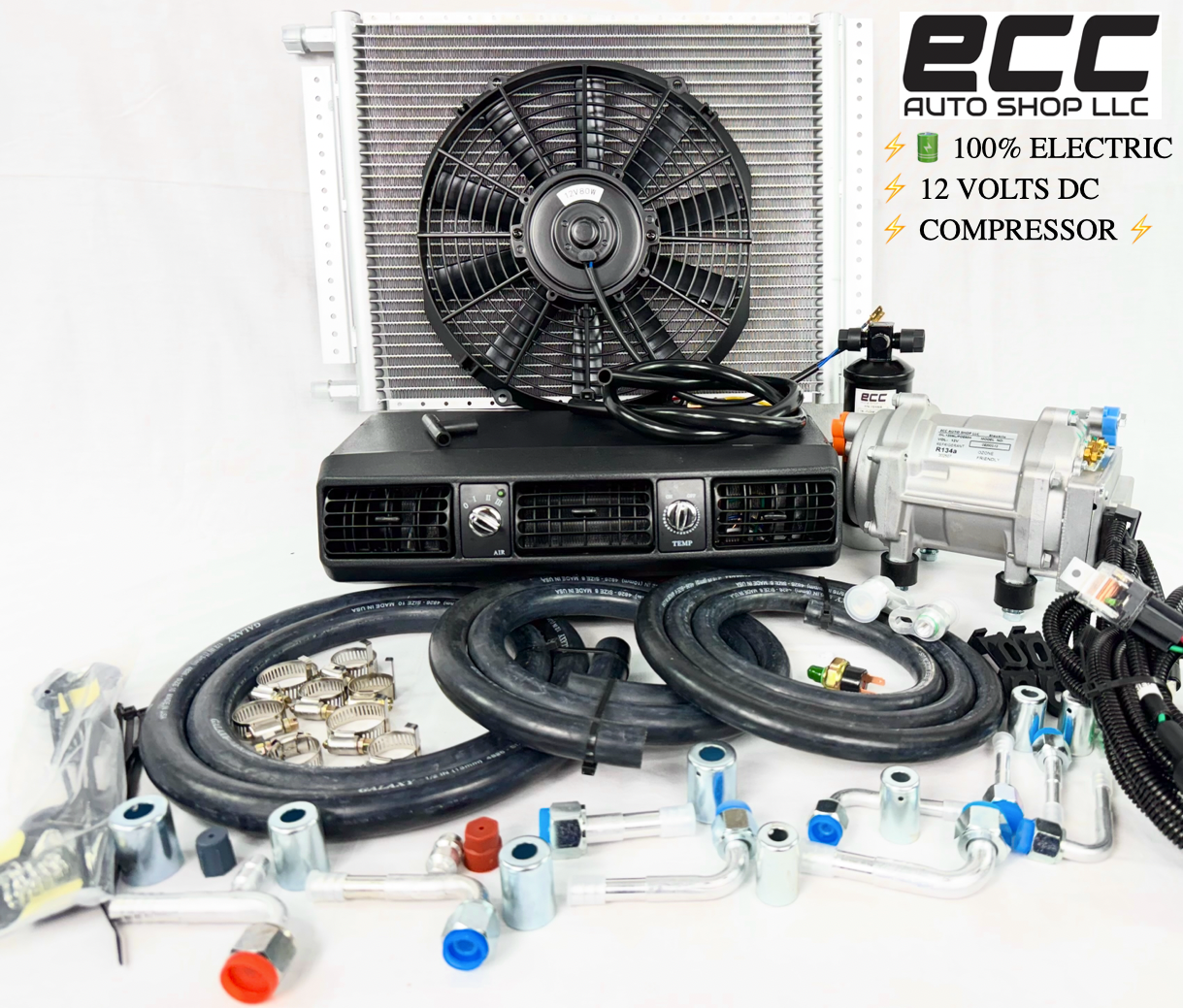 A/C KIT UNIVERSAL 202-100 UNDER-DASH 100% ELECTRIC 12V DC 14H x 16L CONDENSER