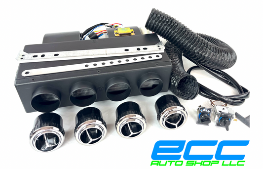 Universal Underdash Mount AC Air Conditioning Evaporator Heat Cool Kit + Vents