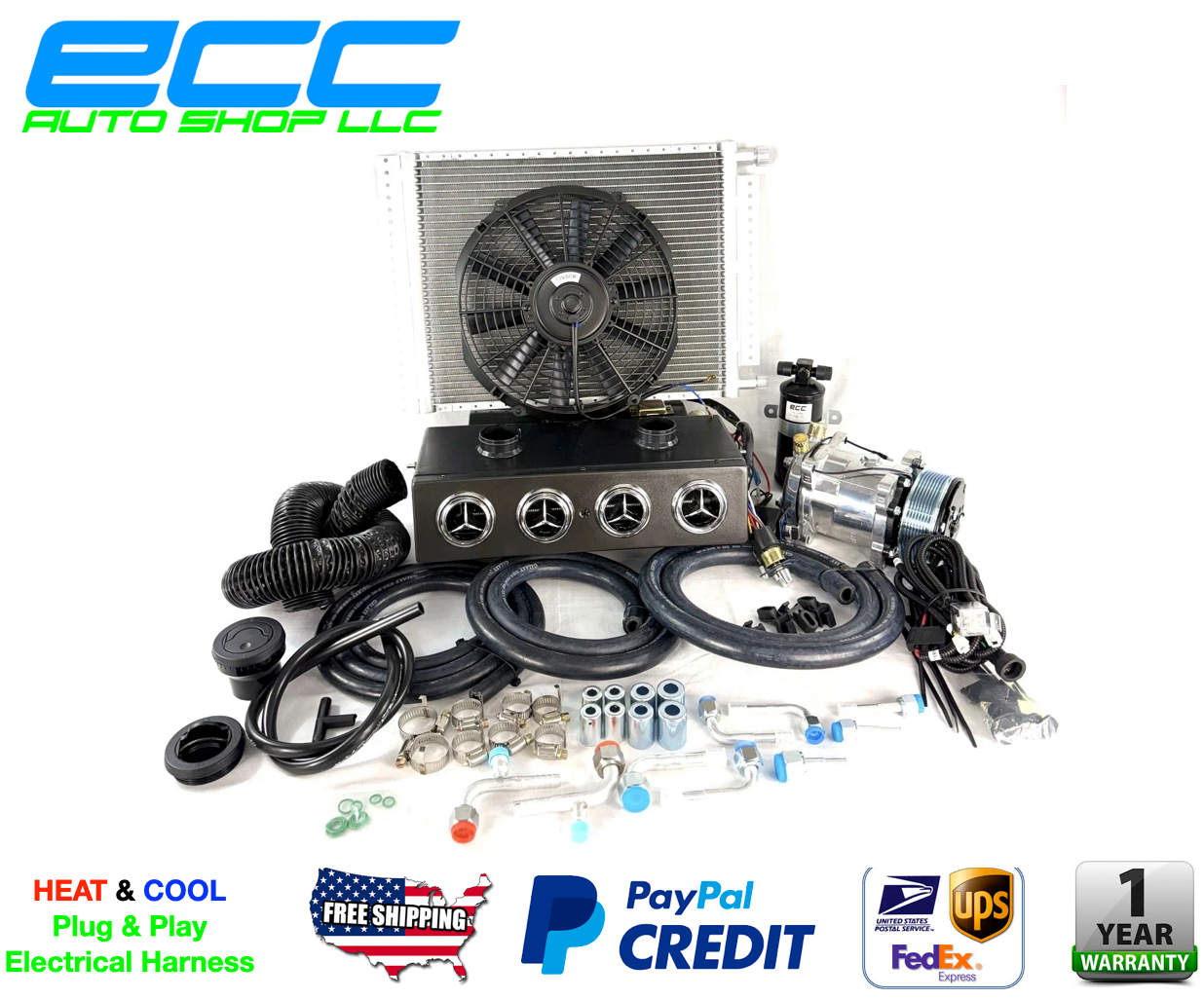 A/C KIT UNIVERSAL UNDER DASH HEAT & COOL 404-0 2 AUXILIARY DEFROSTER VENT PV8