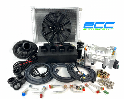 A/C KIT UNIVERSAL UNDER DASH IN-DASH EVAPORATOR 404 DBSL TOP OUTLETS HEAT & COOL ELECTRIC COMPRESSOR