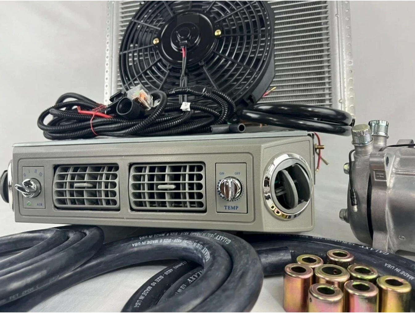 A/C KIT UNIVERSAL UNDER DASH EVAPORATOR 406-100 GREY 12V WITH ELECTRICAL HARNESS