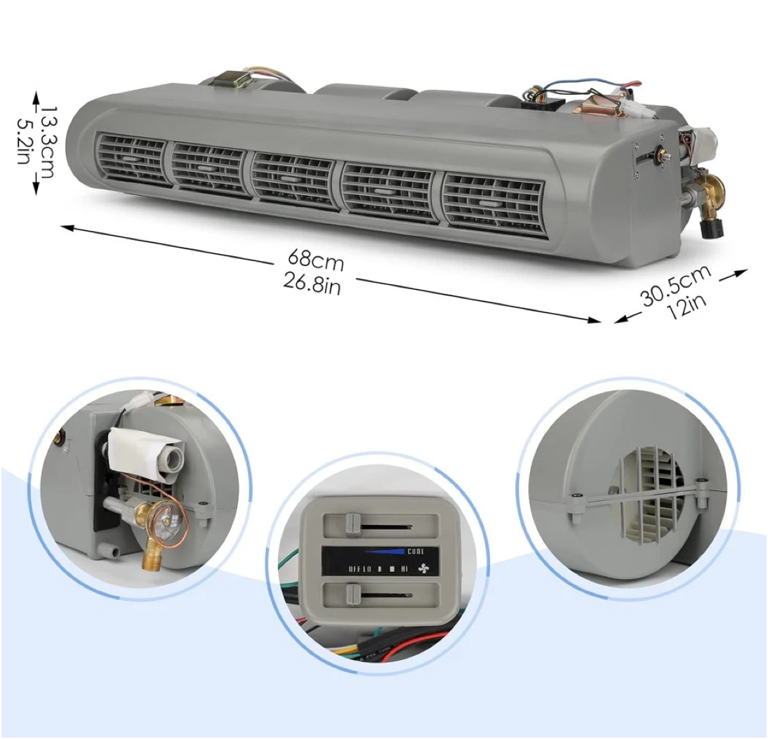A/C KIT UNIVERSAL UNDER DASH EVAPORATOR BEU 228-100 GREY 12V WITH ELEC HARNESS