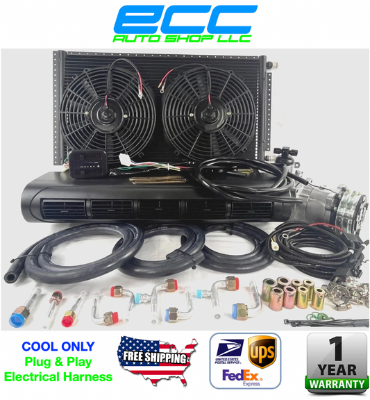 A/C KIT UNIVERSAL UNDER DASH EVAPORATOR BEU 228-100 BLACK 12V WITH ELEC HARNESS