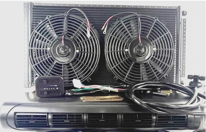 A/C KIT UNIVERSAL UNDER DASH EVAPORATOR BEU 228-100 BLACK 12V WITH ELEC HARNESS