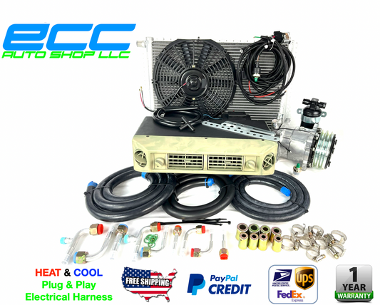 A/C KIT UNIVERSAL UNDERDASH EVAPORATOR 404-1 CAMO HEAT AND COOL ELECTRIC HARNESS