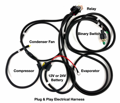 A/C KIT ELECTRIC 12 VOLTS HEAT & COOL 404 WITH 2 AUXILIARY DEFROSTER VENT SW